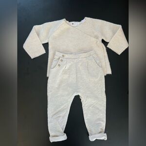 Zara Cozy Cream Baby Sweater and Pants Set 2/3 y